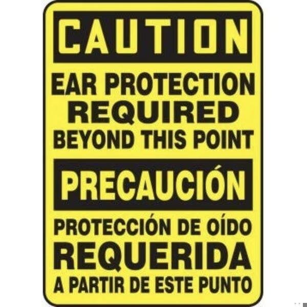Accuform BILINGUAL OSHA CAUTION SAFETY SIGN EAR SBMPPE632XT - main
